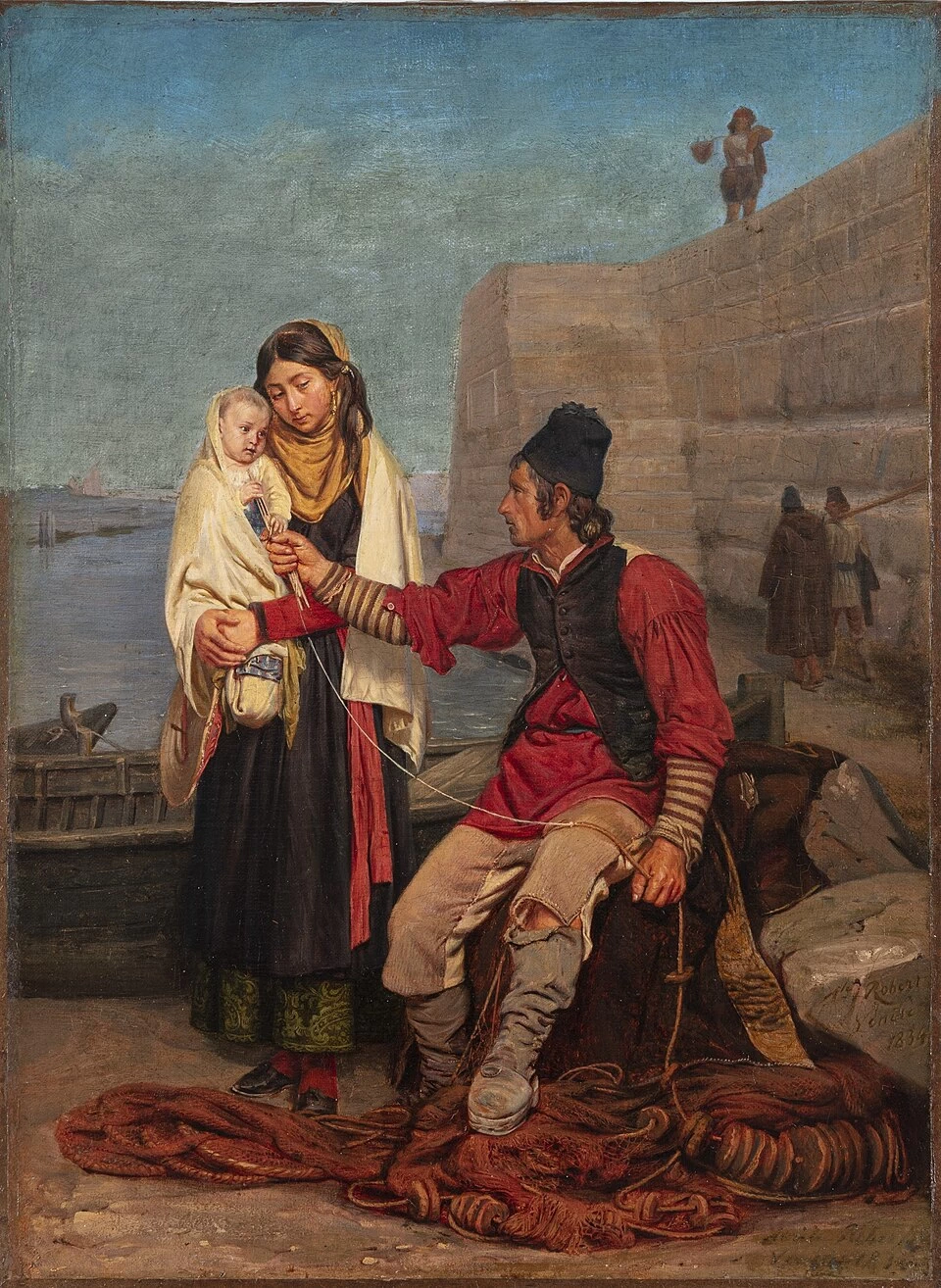 Pescatore veneziano con moglie e figlio, 1834 - Museo delle Belle Arti, La Chaux, de, Fonds